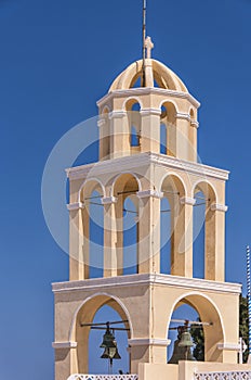 Santorini Oia Church Peach Bell Tower