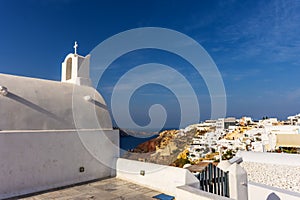 Santorini, Oia town church on the cliff