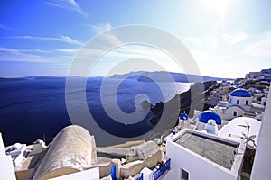 Santorini overlooking the ocean