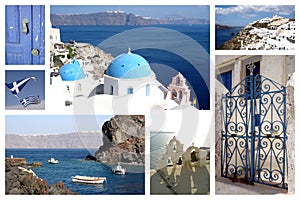 Santorini travel photos collage