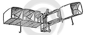 Santos Dumont Flying Machine, vintage illustration
