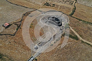 Santu Antine nuragic stone age Sardinia Nuraghe aerial