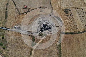 Santu Antine nuragic stone age Sardinia Nuraghe aerial