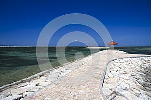 Sanur beach breakwaters bali indonesia