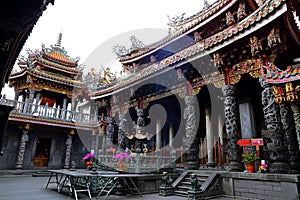 Sanxia Qingshui Zushi Temple with elaborate carvings and sculptures photo