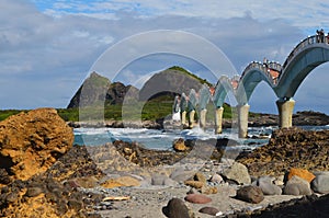 Sanxiantai`s eight-arched bridge on Taiwan`s East Coast National Scenic Area photo