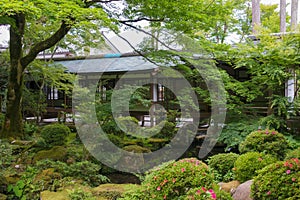 Sanzenin Temple in Ohara, Kyoto, Japan. Sanzenin Temple was founded in 804