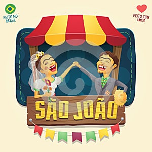 Sao Joao Saint John Brazilian June Party hick couple in front