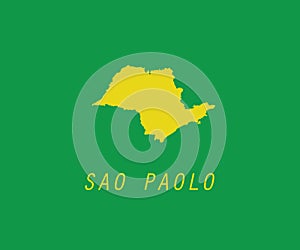 Sao Paolo outline map Brazil state region photo