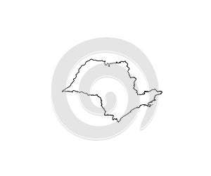 Sao Paolo outline map Brazil state region outline photo