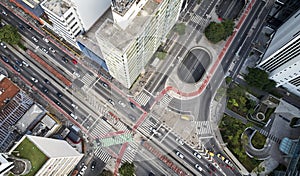 Sao Paulo, Avenida Paulista and Consolacao street