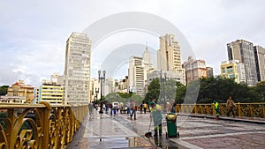 SAO PAULO, BRAZIL - MAY 16, 2019: Santa Ifigenia viaduct on downtown for exclusive use of pedestrians