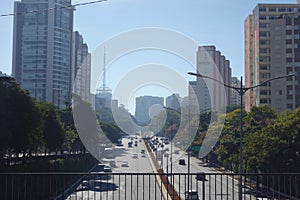 Sao Paulo/Brazil: streetview, viaduct topview, large avenue photo