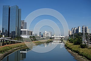 Sao Paulo/Brazil: Tiete river, cityscape photo