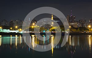 Sao paulo city, night, reflected, towers