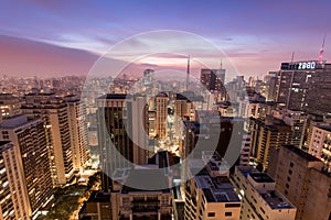 Sao Paulo City at Night photo