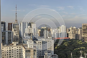 Sao Paulo city view from the top of building