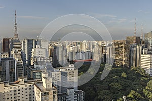 Sao Paulo city view from the top of building