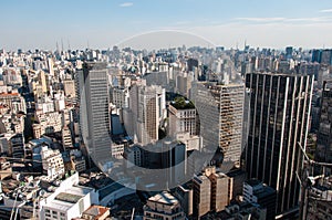 Sao Paulo massive concrete buildings in Brazil