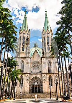 The Sao Paulo See Metropolitan Cathedral in Brazil