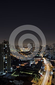 Sao Paulo Skyline Cityscape From Above At Night