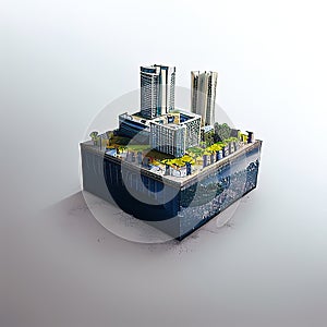 Sao Paulo, São Paulo, Brazil Microcity Model. Generative AI.