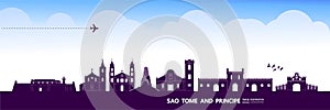 Sao Tome and Principe Blue travel destination vector illustration photo