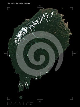 Sao Tome - Sao Tome e Principe shape on black. High-res satellit