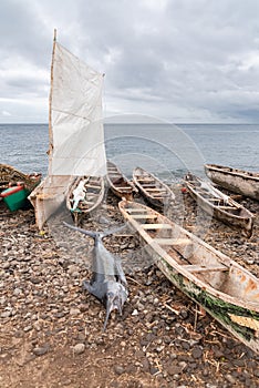 Sao Tome, wooden dugouts