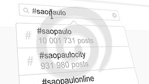 Saopaulo hashtag search through social media posts