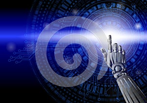 Technology in business hand