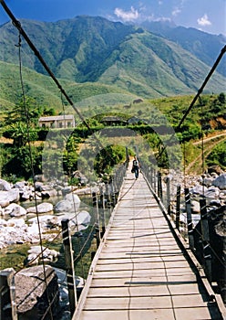 Sapa bridge mountains northern vietnam