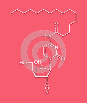 Sapacitabine cancer drug molecule nucleoside analog. Skeletal formula.