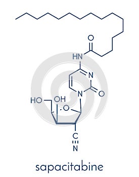 Sapacitabine cancer drug molecule nucleoside analog. Skeletal formula.