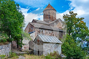 Sapara Monastery in mountains near Georgian town Akhaltsikhe