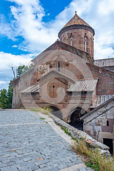 Sapara Monastery in mountains near Georgian town Akhaltsikhe