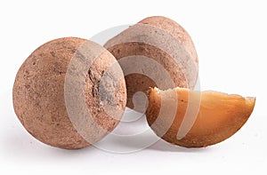 Sapodilla on white background