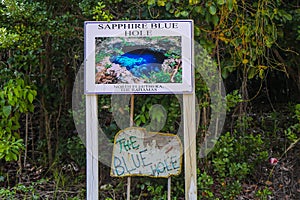 Sapphire Blue Hole at the island of Eleuthera,  Bahamas
