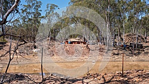 Sapphire Diggings Beside A Dam