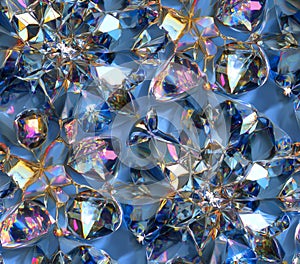 Sapphire Jewel Texture Seamless Pattern Background for Design Projects