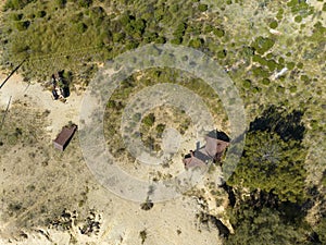 Sapphire Mine Diggings In Australia Drone Aerial Of Environment