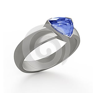 Sapphire solitaire engagement ring