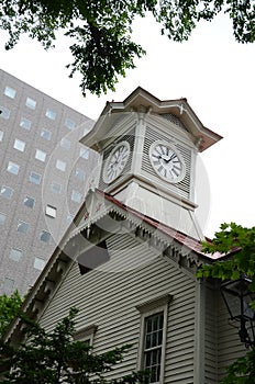 Sapporo city clock tower, in Japan