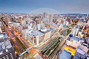 Sapporo, Japan Cityscape at Twilight