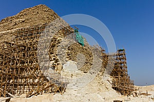 Saqqara pyramid scaffolding