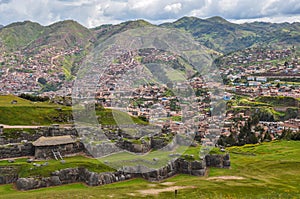 Saqsaywaman Incas ruins near Cusco, Peru photo