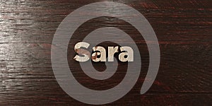 Sara - grungy wooden headline on Maple - 3D rendered royalty free stock image