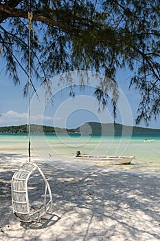 Saracen Bay beach in Koh Rong Samloen island in Cambodia