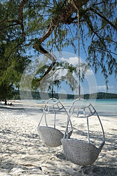 Saracen Bay beach in Koh Rong Samloen island in Cambodia