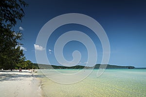 Saracen Bay beach in Koh Rong Samloen island in Cambodia